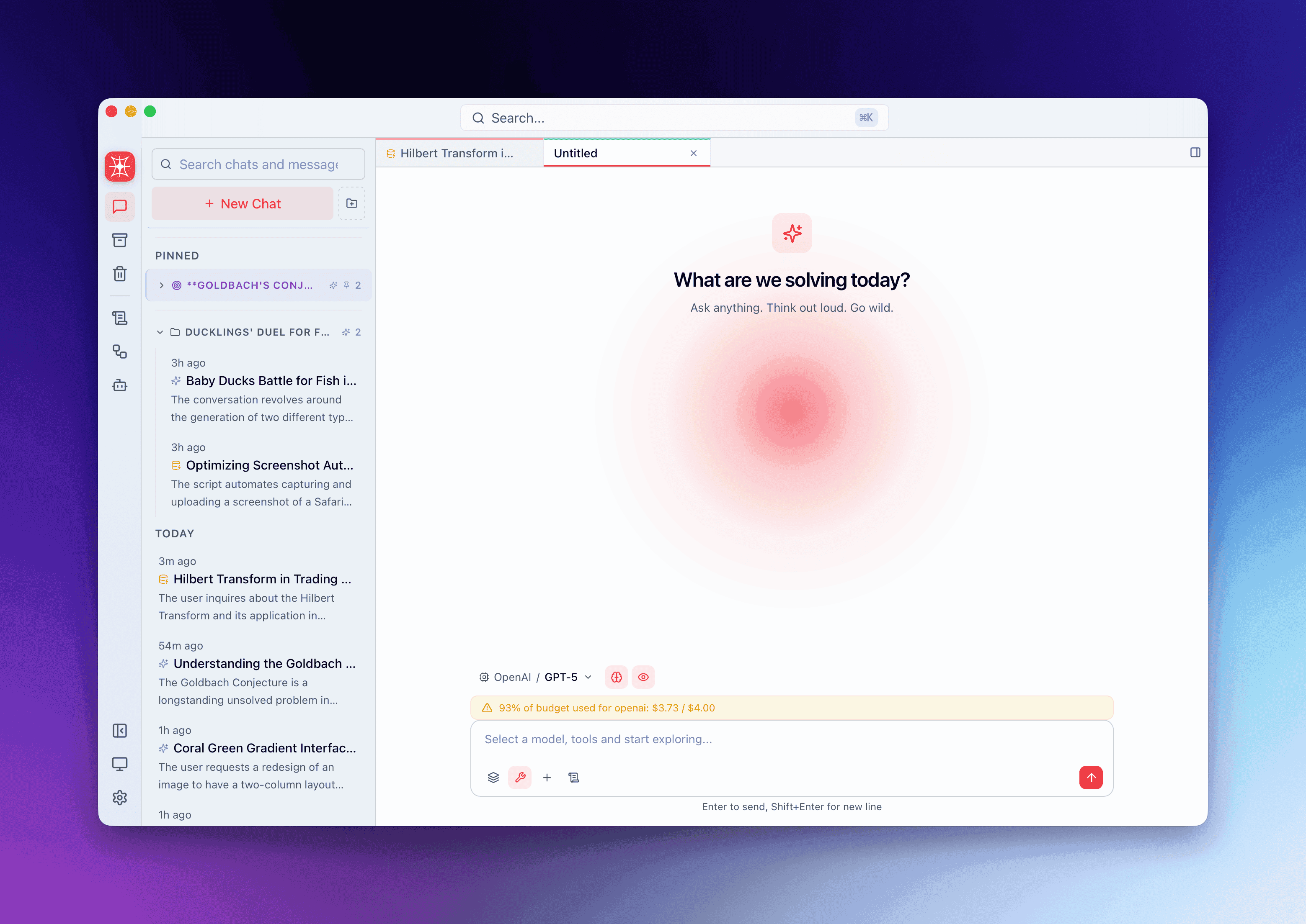 Provider card showing progress bar near budget limit