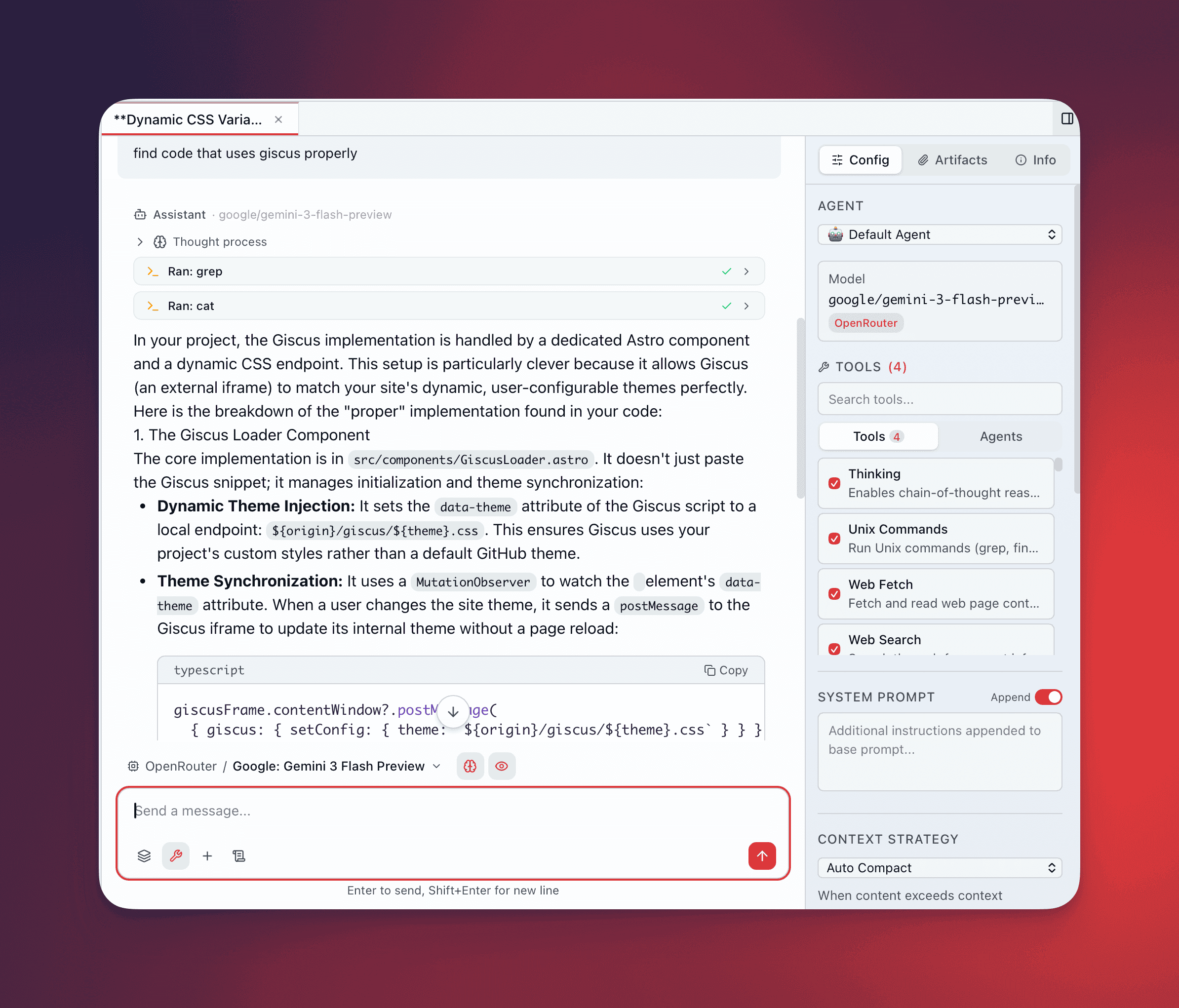 Unix command results showing grep output with highlighted matches