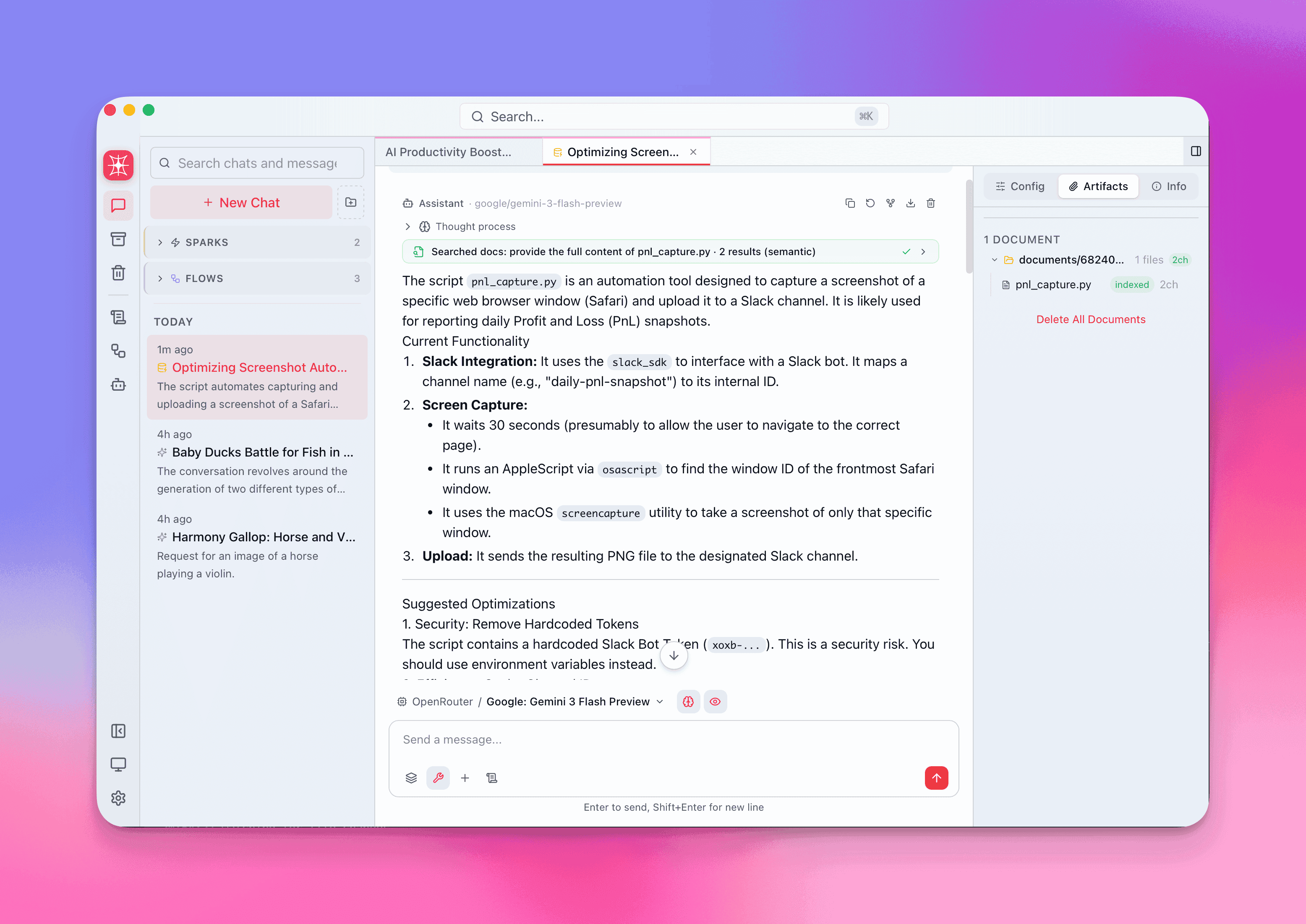 QARK RAG feature screenshot